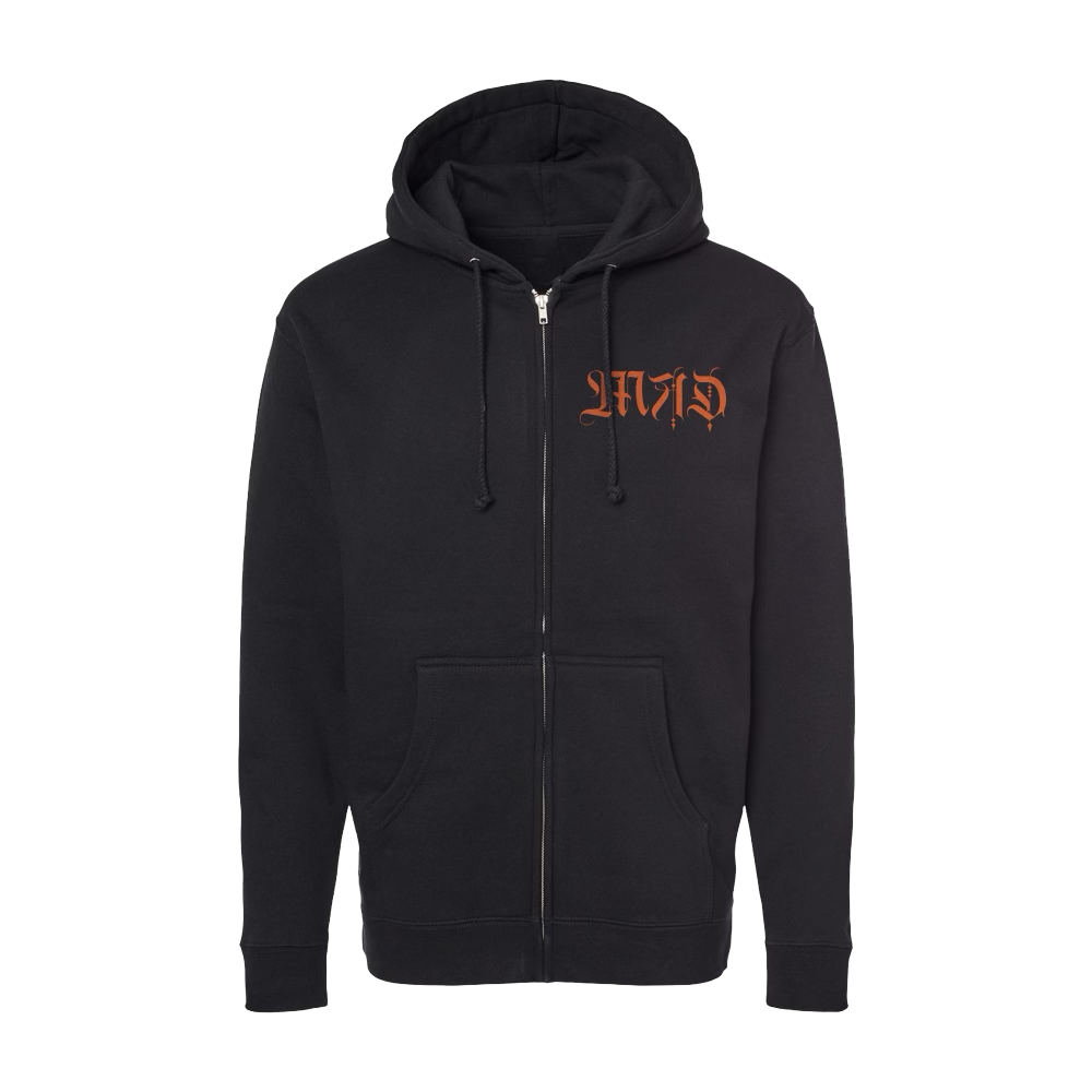 mad zip-up hoodie - black