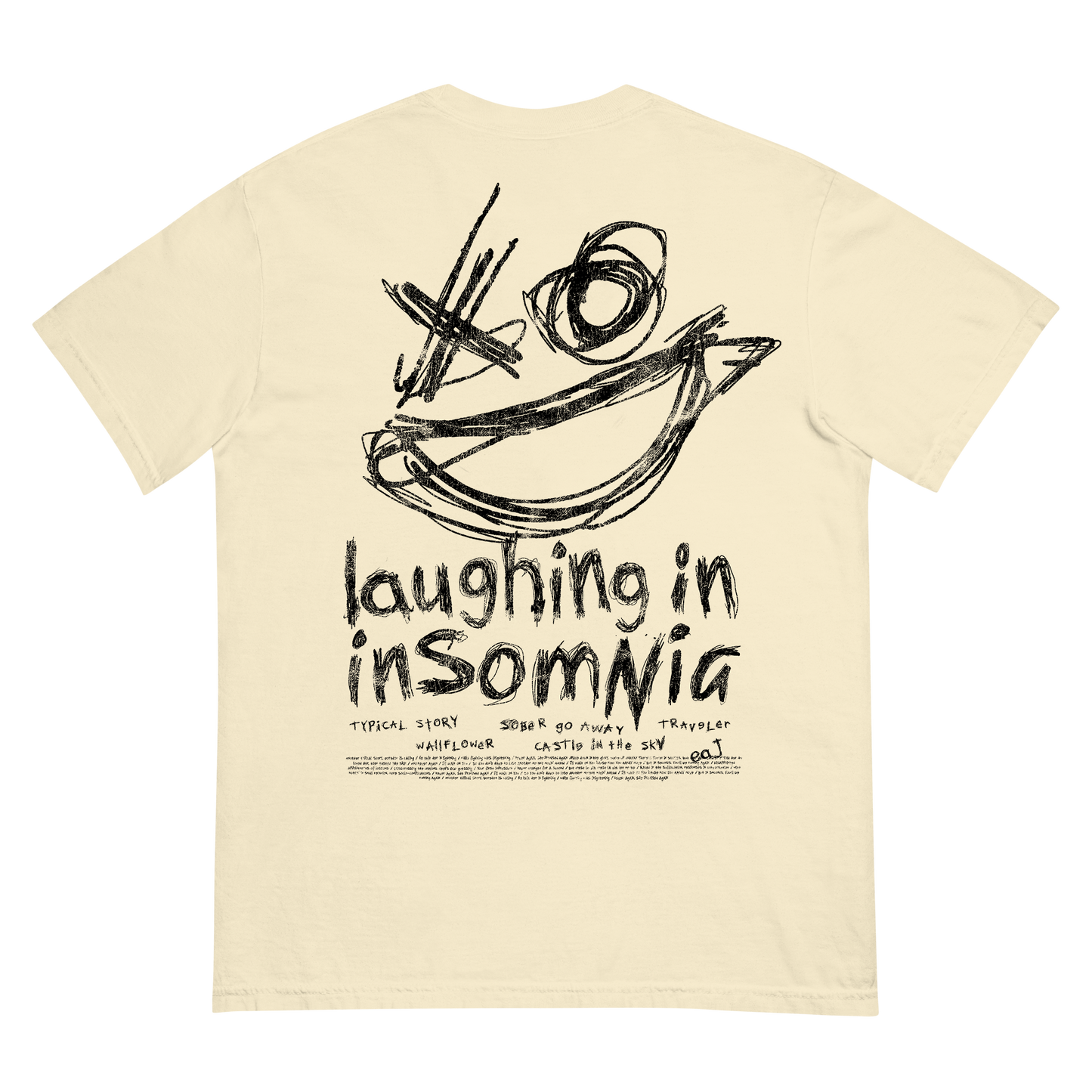 laughing in insomnia - tee (cream)