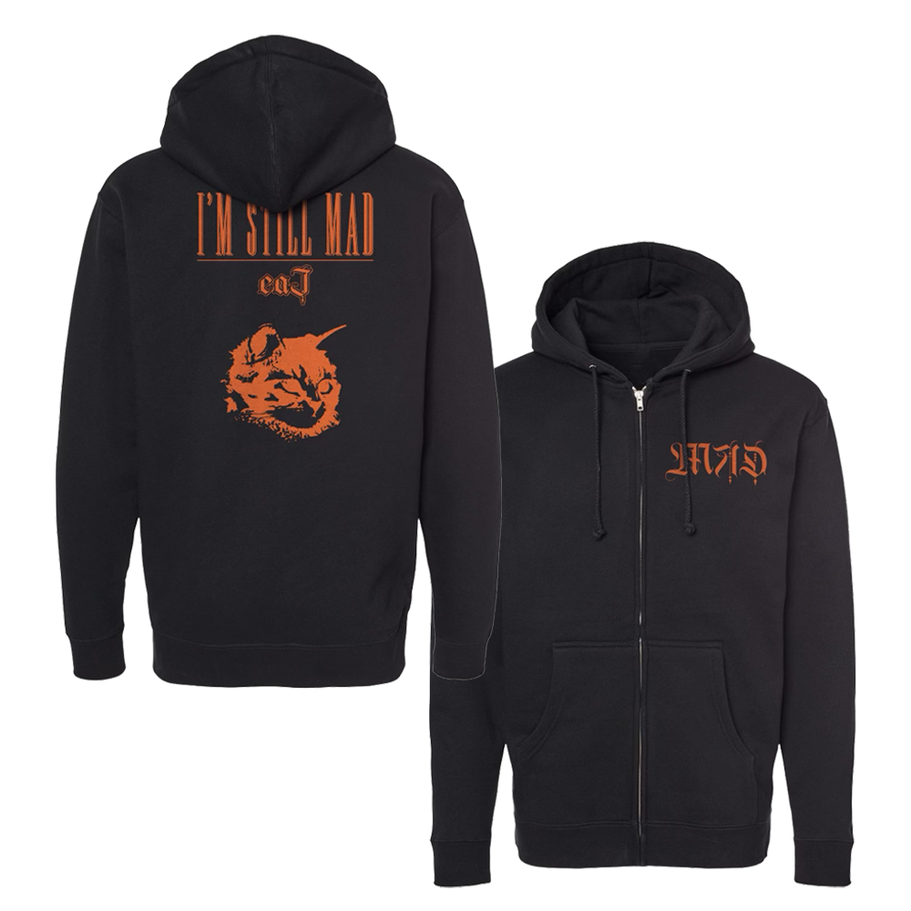 mad zip-up hoodie - black