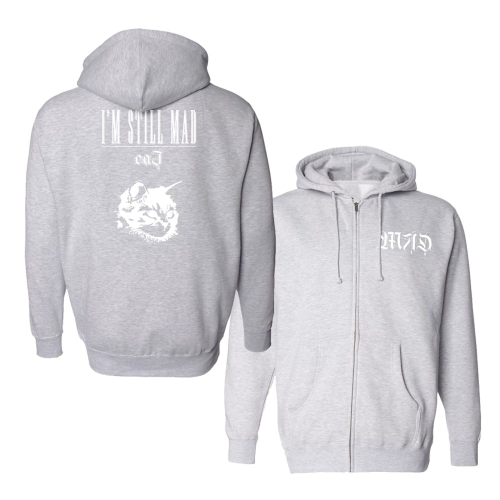 mad zip-up hoodie - heather grey